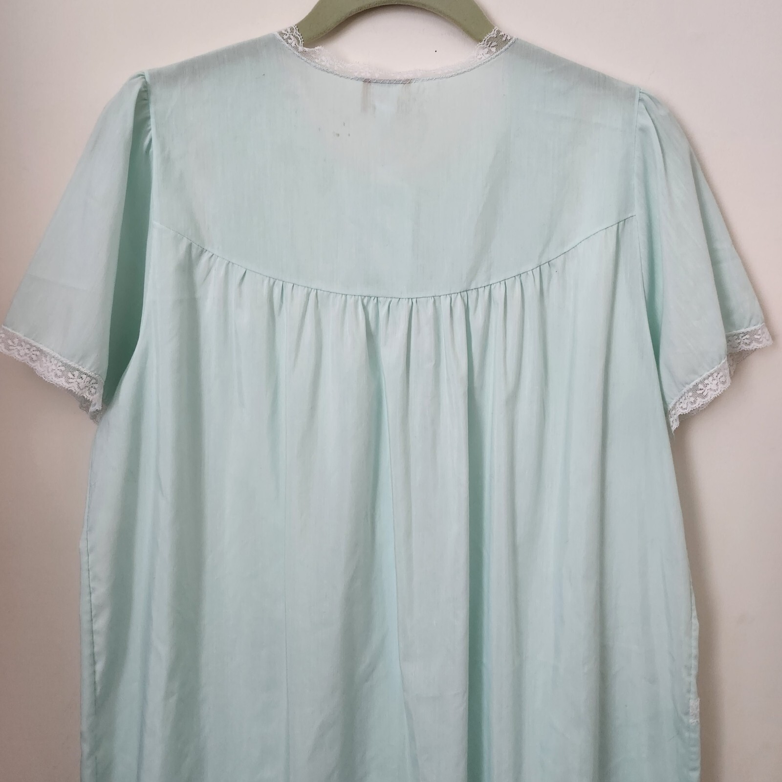 Vintage Barbizon Aqua Green Laced 2pc Robe & Sleeveless Nightgowns S/M