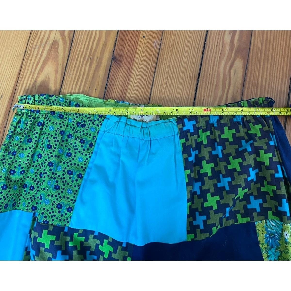 Vintage 70s Patchwork Maxi Skirt Sz L Grass Roots Craftsmen Festival Boho