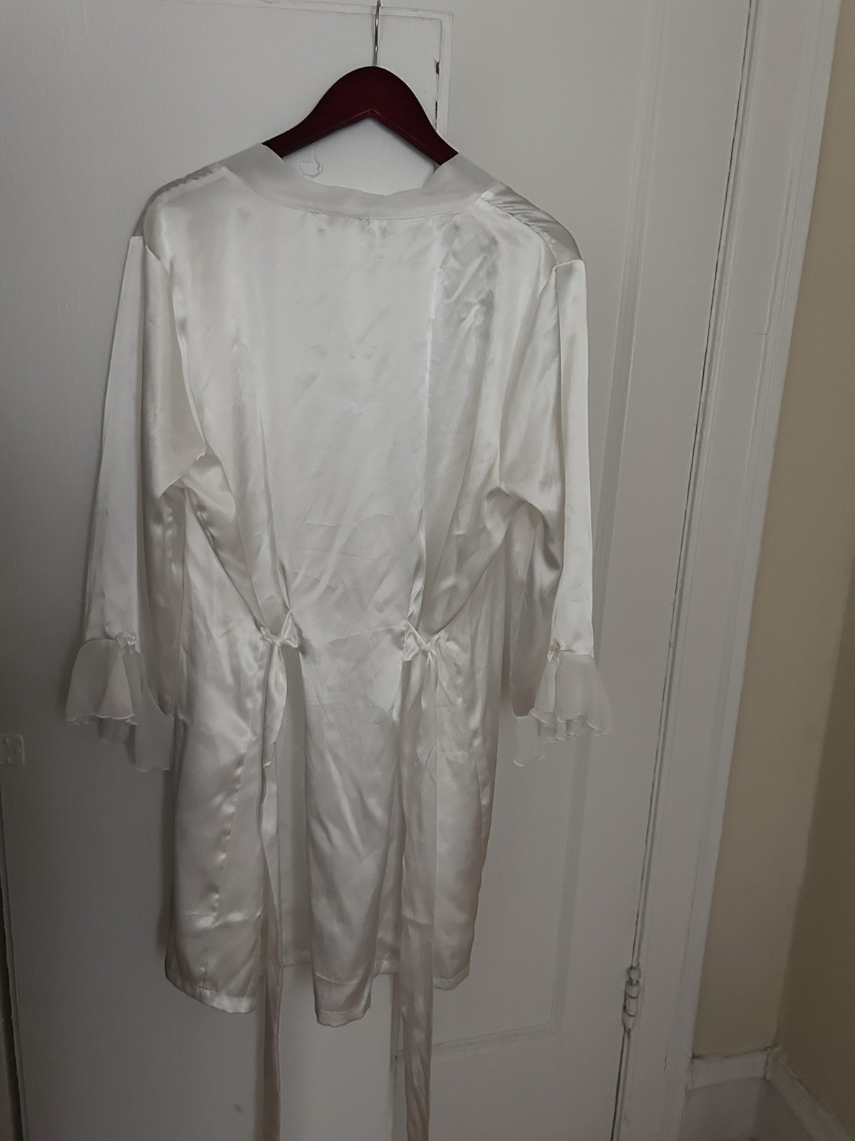 Vintage Linea Donatella Robe White Satin Lace Sequin Applique Bridal 1X