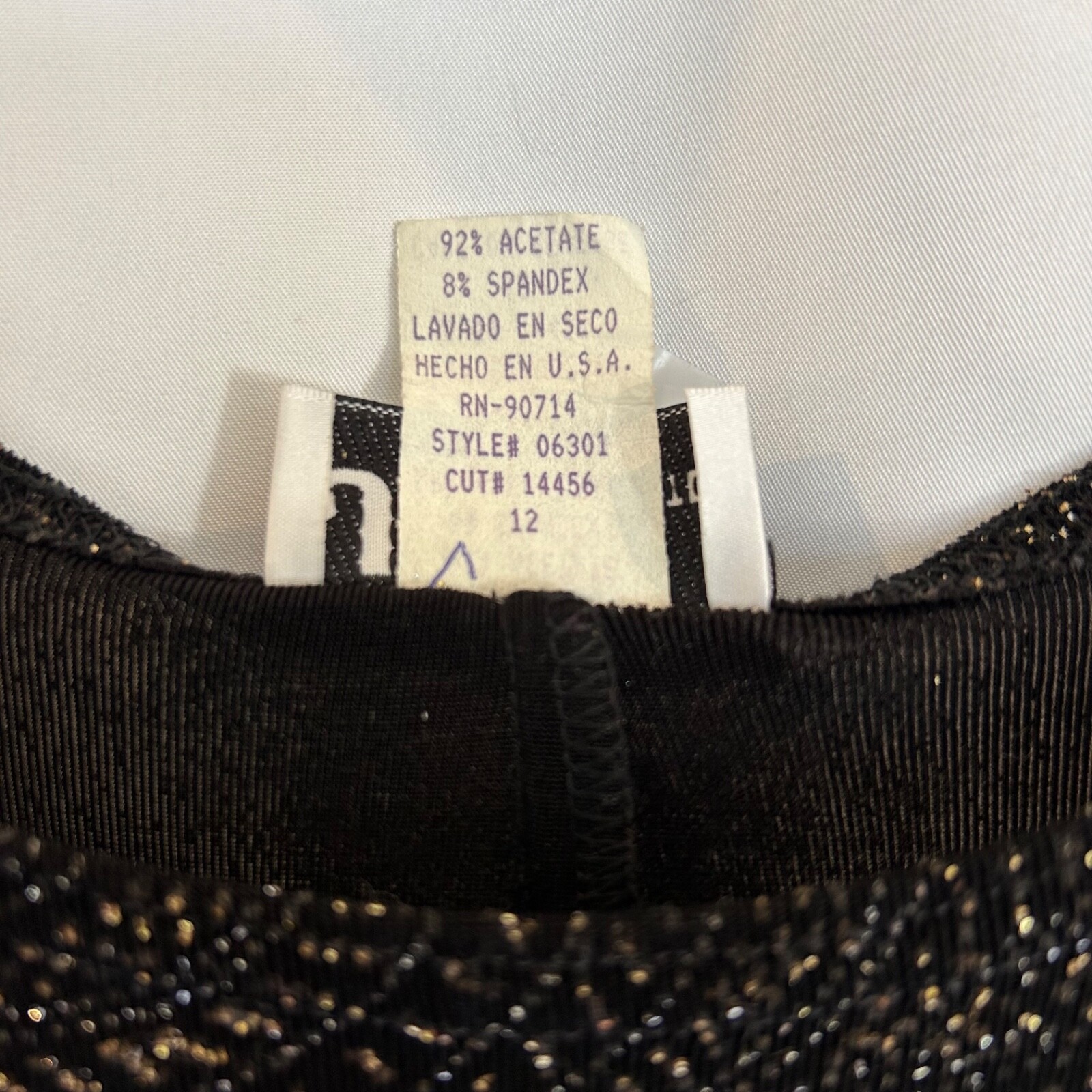 Vintage J.B.S. LTD. Women’s Black Stretch Glitter Whimsygoth Maxi Dress Sz 12