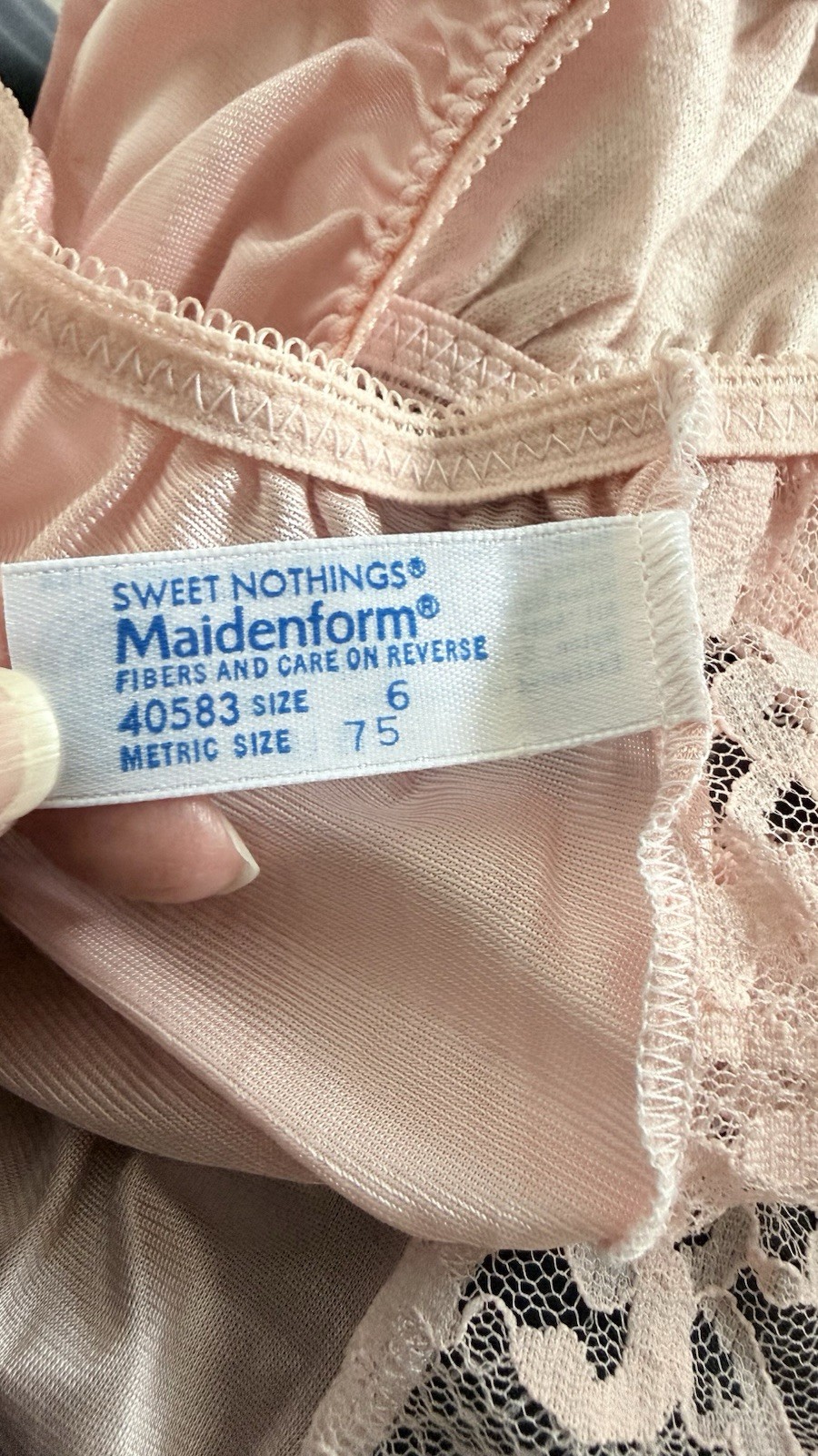 Maidenform Sweet Nothings 6 M Bikini All Antron III Nylon Shiny Satin Lace USA