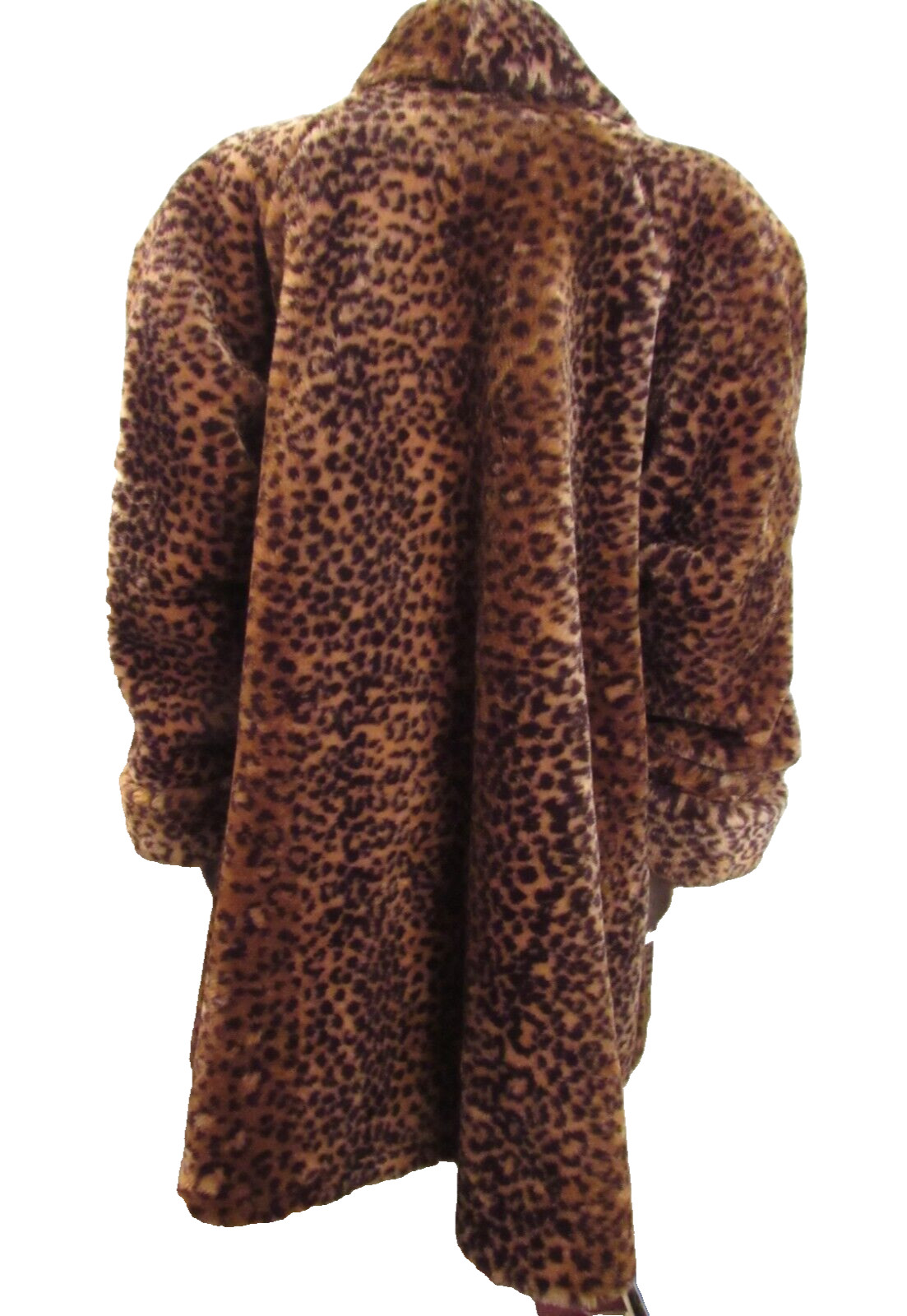 Vintage 70s 80s Monterey Fashions Faux Fur Leopard Coat Women’s Size Large