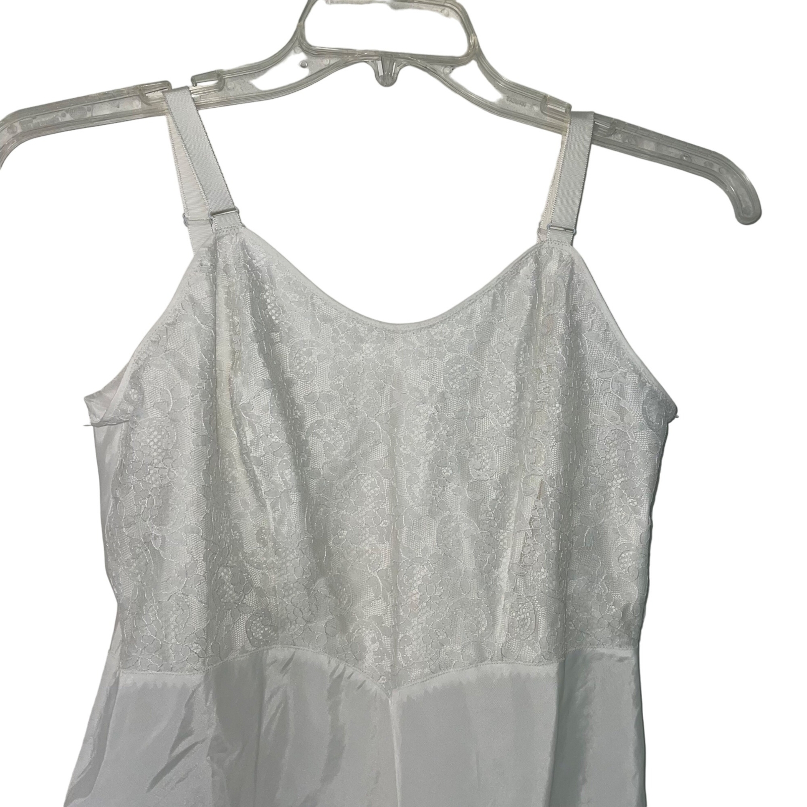 Barbizon Slip Womens Vintage Size Medium White Lace Bodice Zipper Saucy Tafredda