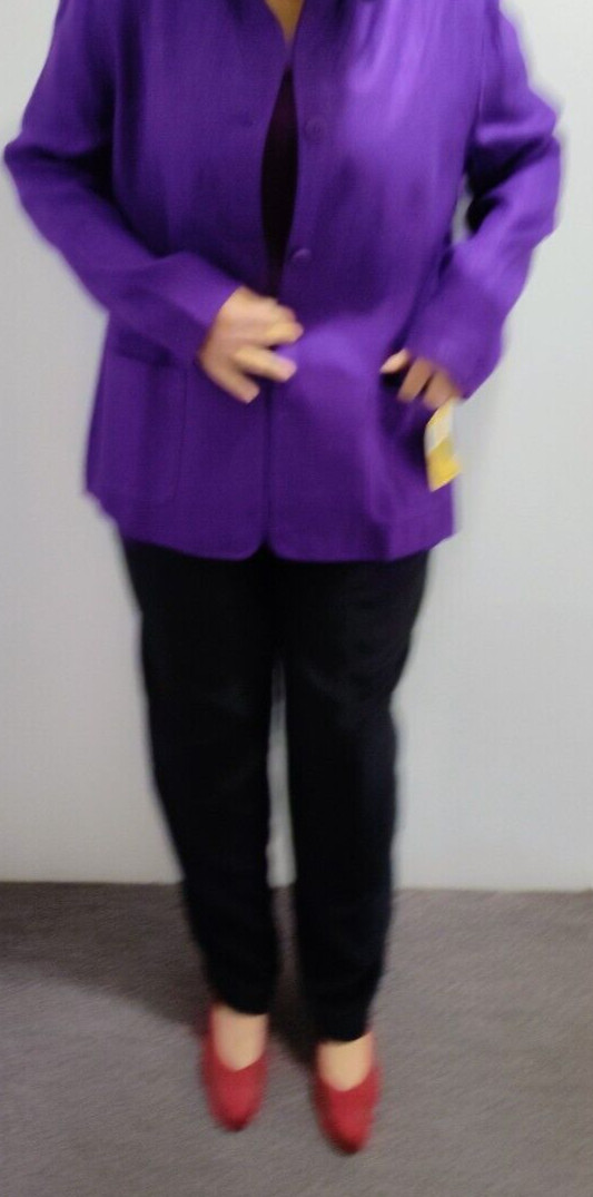 VTG 90’s Nordstrom Essential Elements Women Purple Rayon 3 Button Blazer : XL