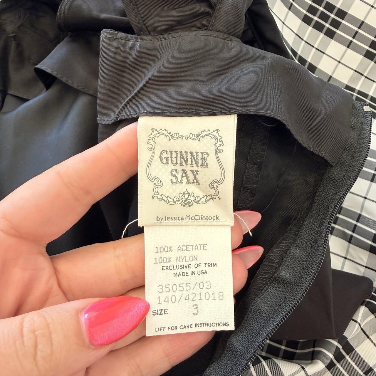 Vintage 1980’s Gunne Sax by Jessica McClintock Black & White Plaid Dress – Sz 3