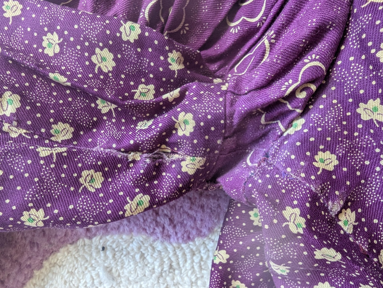 Vintage 70’s Young Edwardian By Arpeja Plum Purple Puff Juliet Sleeves Dress XS