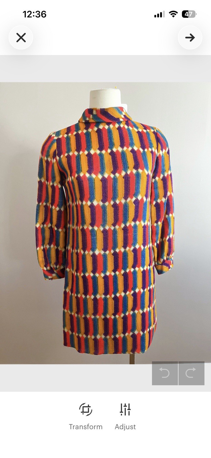 1960s Mod Rainbow Vintage Designer Carlye Dress Hudson’s Detroit Woodward Shops!