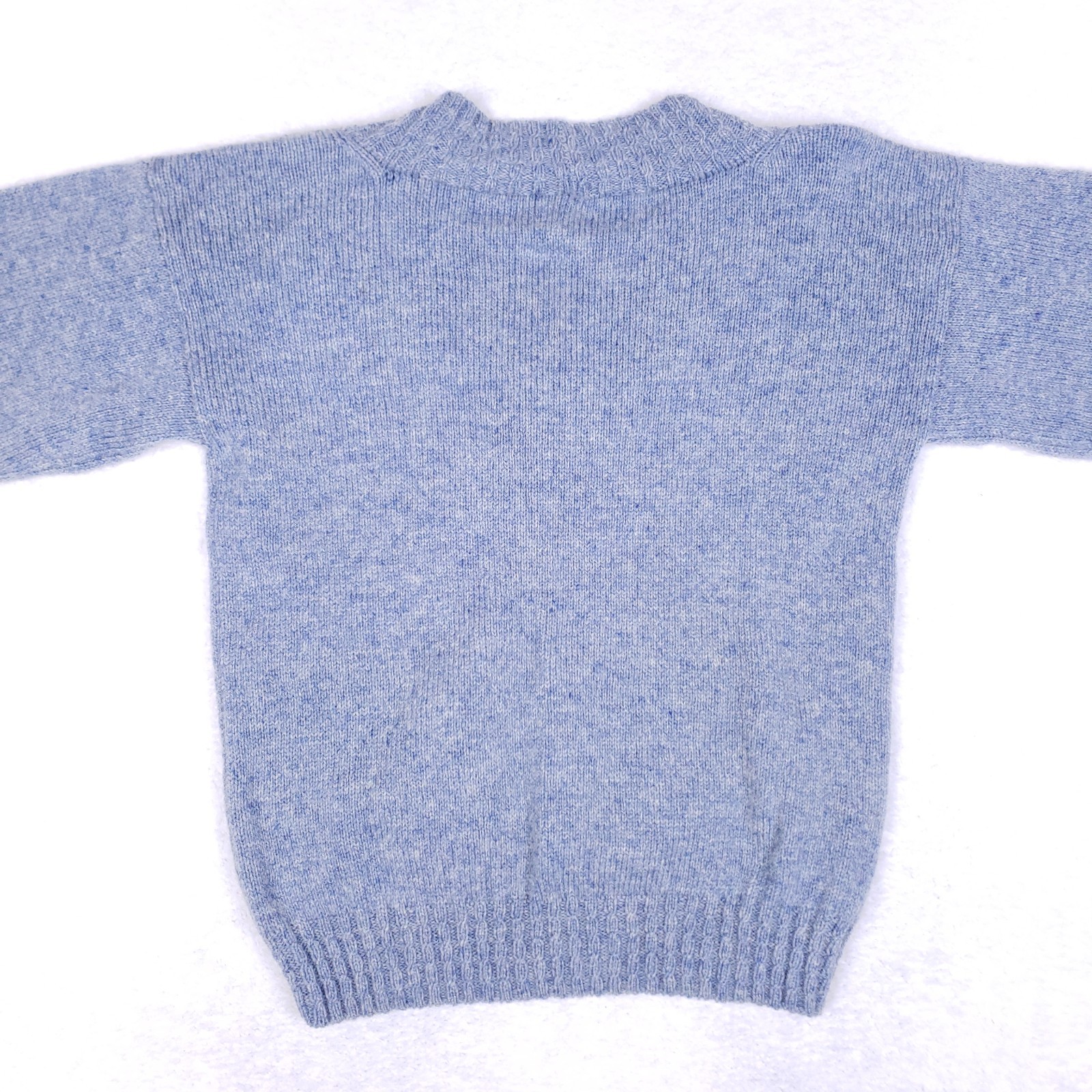 Vintage Friendship Knits Sweater Handmade Maine Wool Blue V-Neck Pullover Sz M