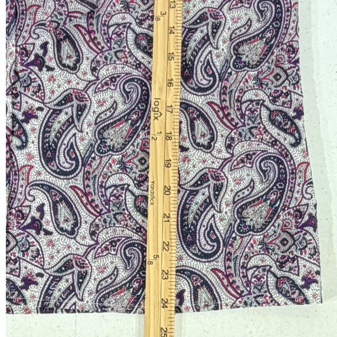 Lady Arrow Blouse Large Purple Paisley 80s Secretary Tie Neck Dark Academia USA