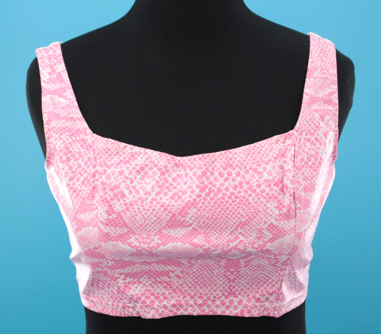 VTG Women’s 90s Pink 2 Pc Faux Snake Frederick’s Of Hollywood Jacket & Top Sz L