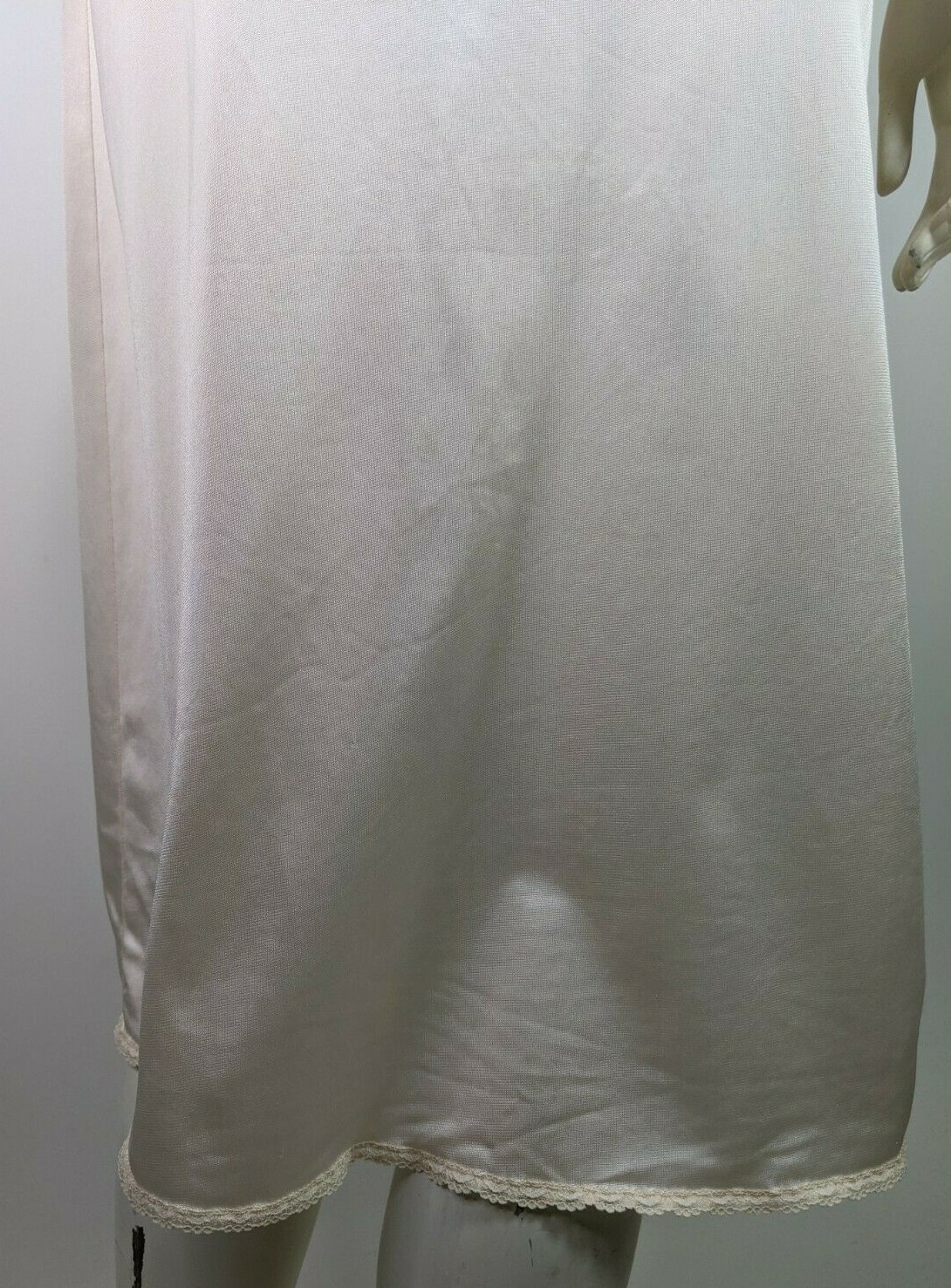 Nylon Lingerie Maidenform Half Slip Vintage Beige Vtg Lace Below Knee M