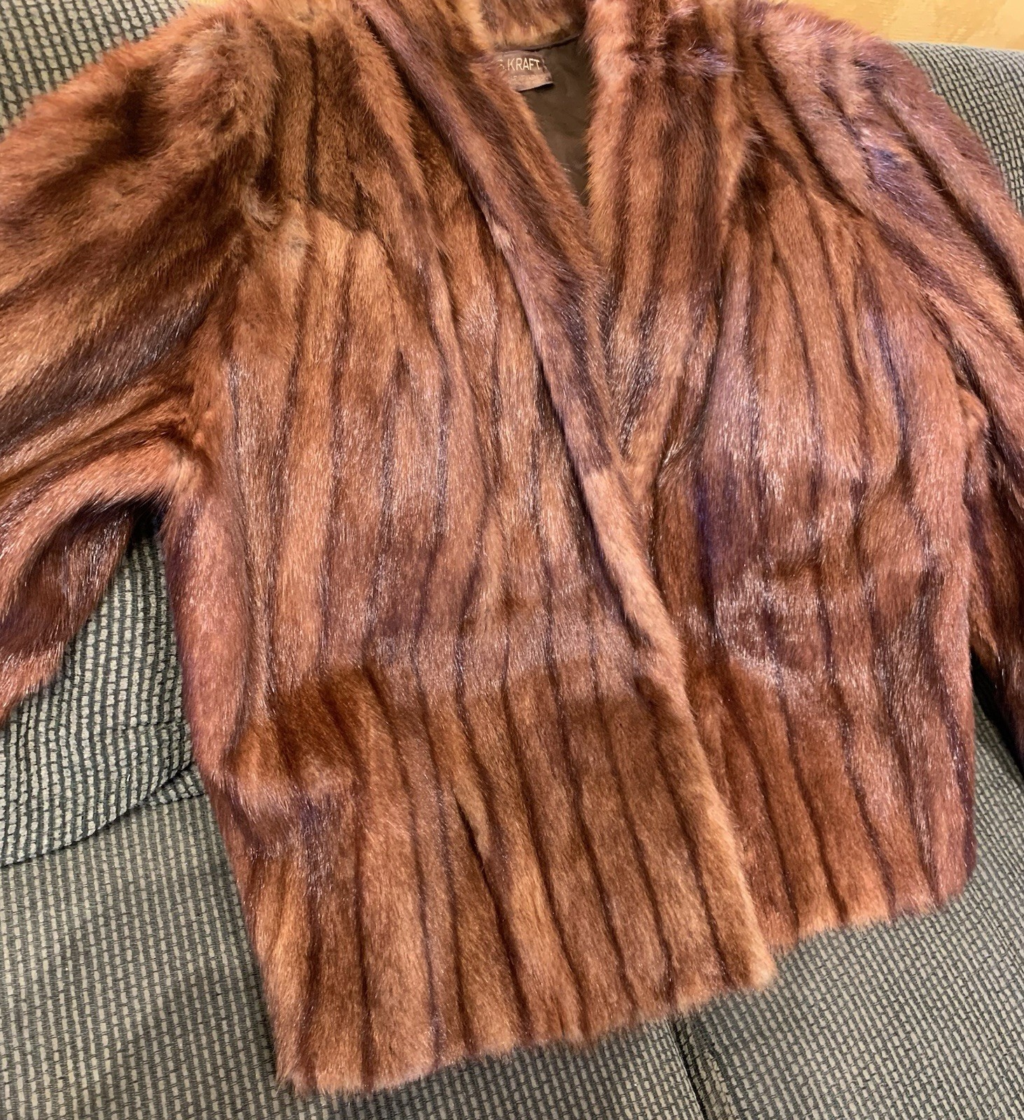 ❤BEAUTIFUL VINTAGE BROWN MINK FUR COAT JACKET