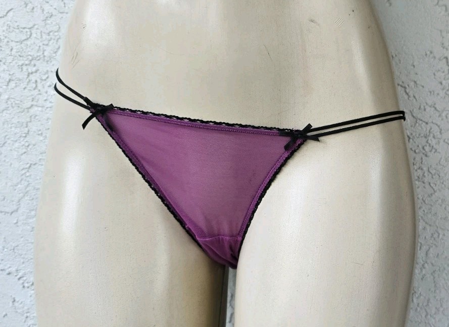 Vintage Y2K Xhilaration Pink Mesh Panties Double String Bikini Panty Medium