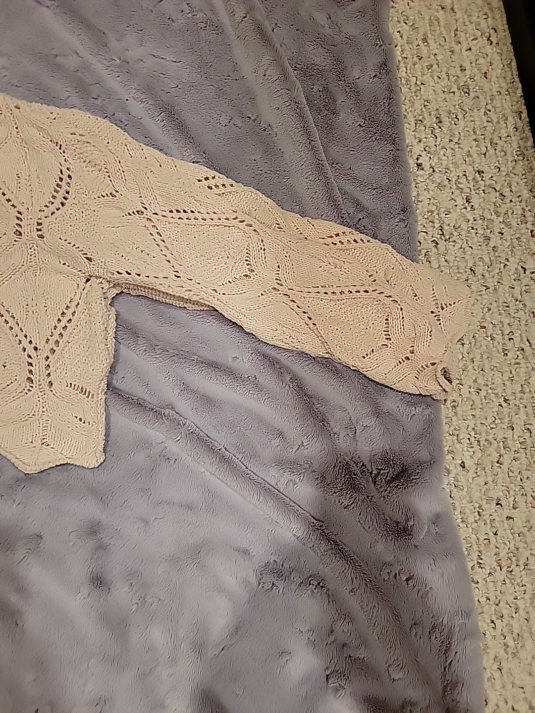 Originality Crochet Crop Top Women XL Cream Soft Boho Coverup Sweater Festival