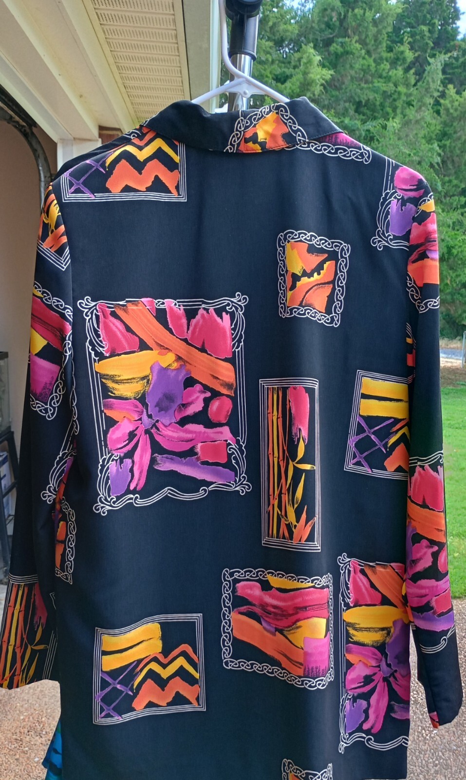Vintage Brownstone Studio Blazer Jacket Multicolor Abstract Pattern 80s Medium