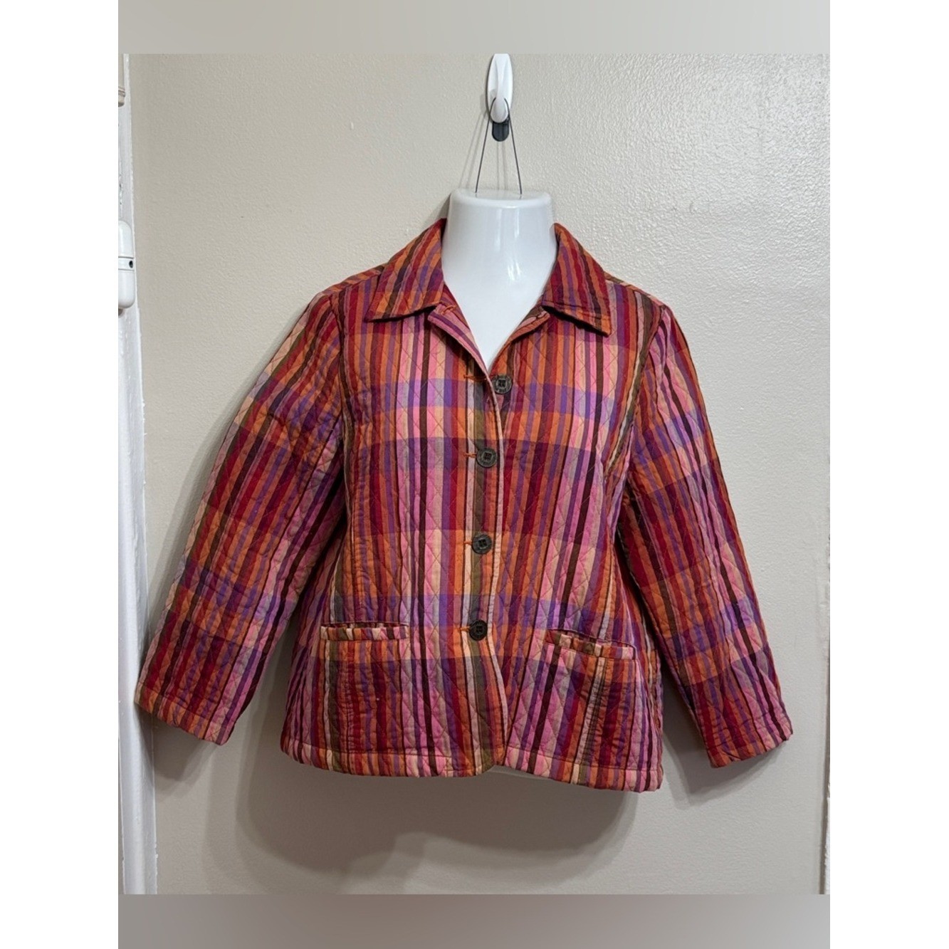 Vintage Company Collection – Lightly Quilted Chore Jacket – Plaid – Women -Sz MP