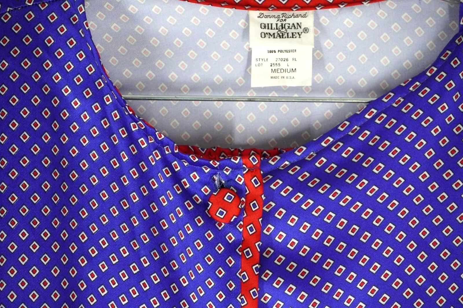 Vintage 80s Donna Richard for Gilligan O’Malley Silky Geometric Print Pajama Set