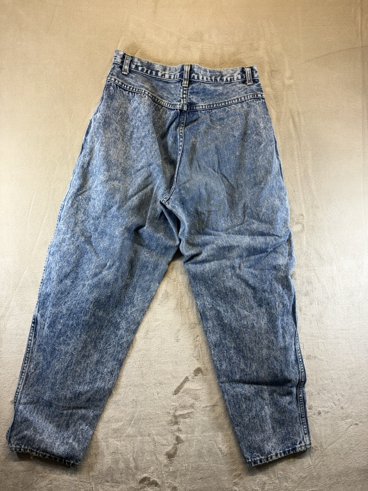 Vintage 80s Honors Acid Wash Denim Jeans High Waist Tapered Blue Size 14