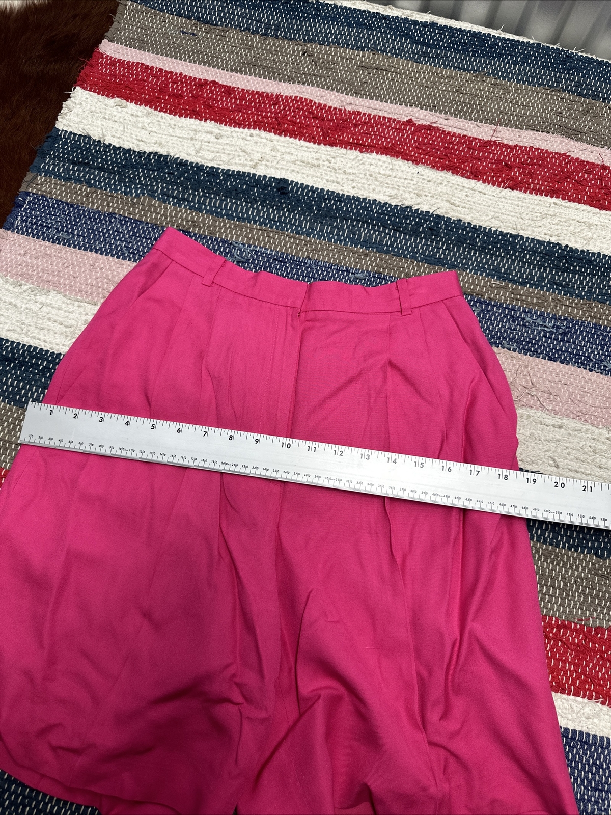 Liz Claiborne Collection Pink High-Waist Rise Pleated Belt Loops Women’s 8 28×7”