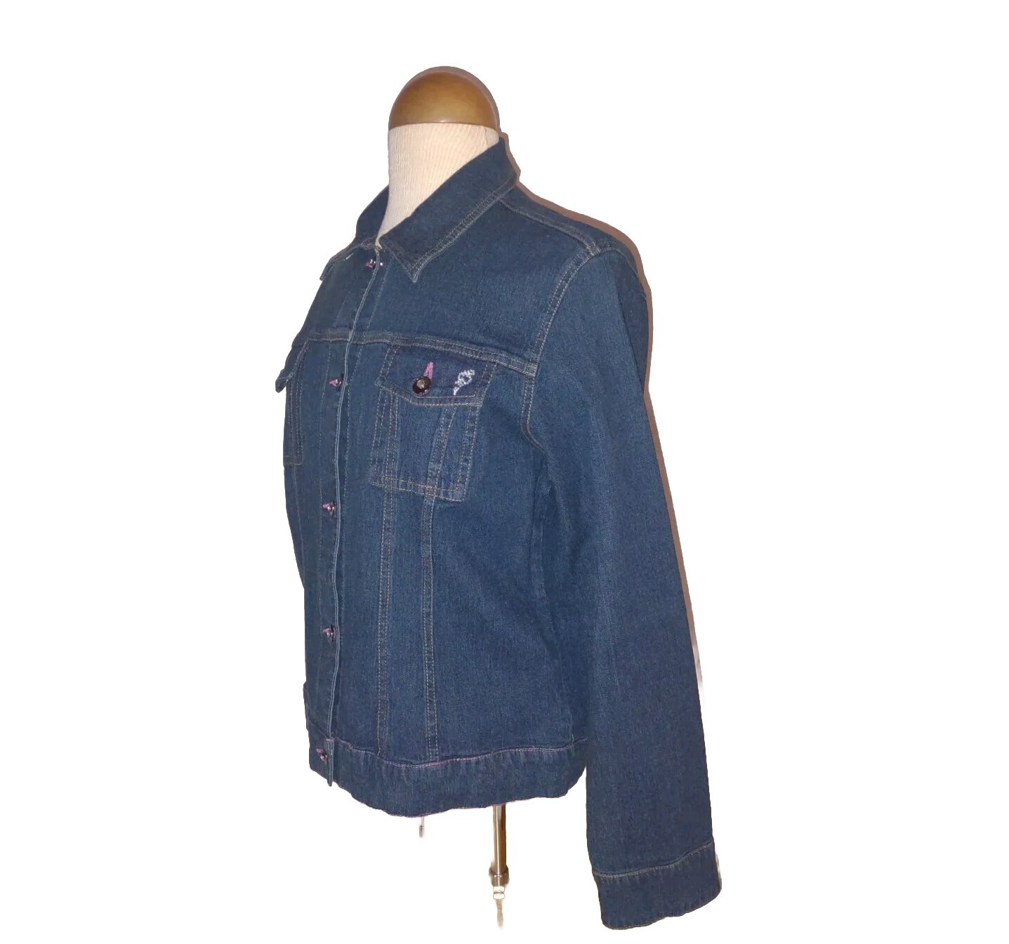 Vintage Classic Cappagallo Denim Jacket Blue Jean Button Down Women’s SZ L