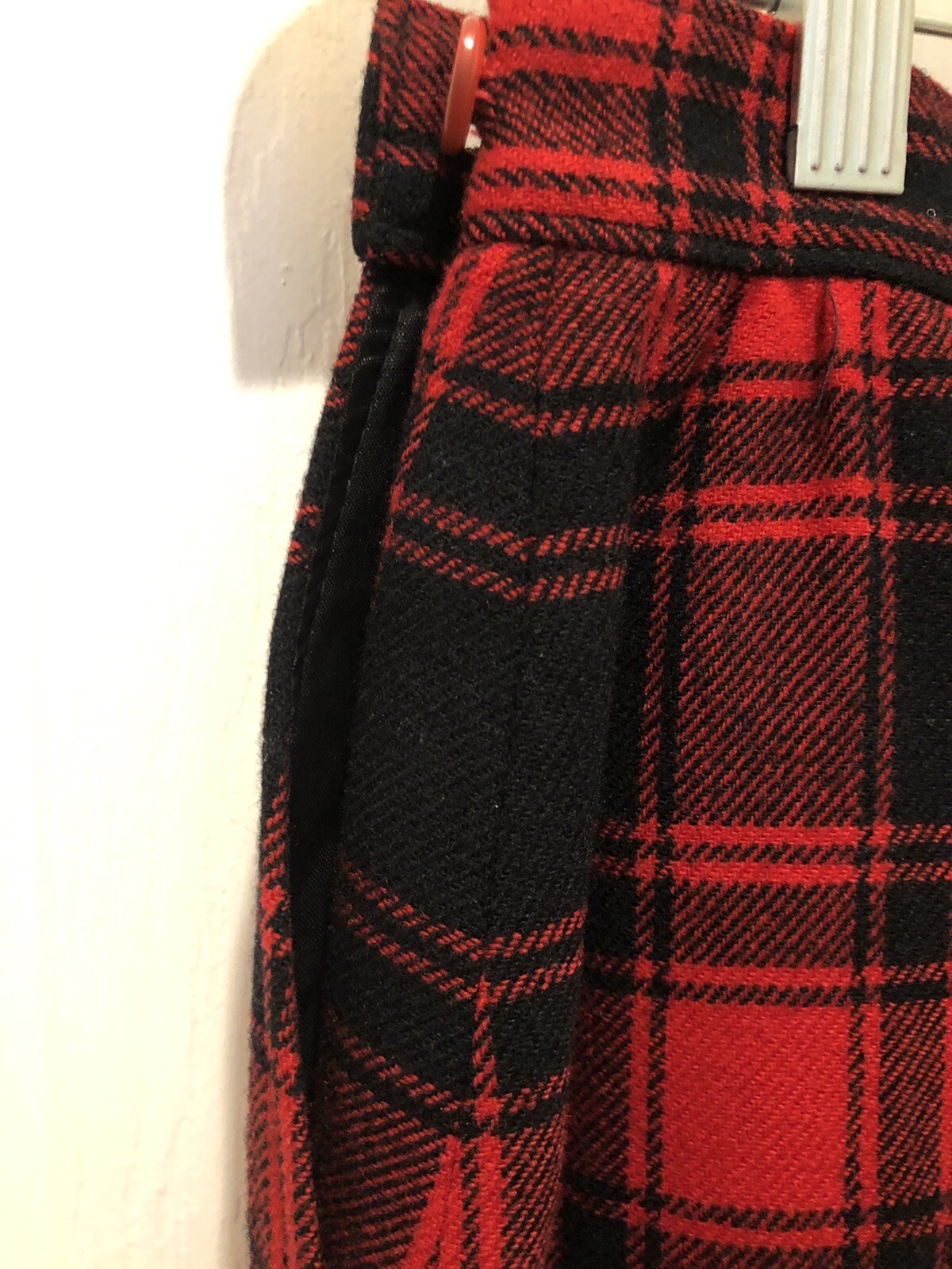 VINTAGE PENDLETON SKIRT SUIT 100% WOOL RED BLACK PLAID SKIRT 6 JACKET 8