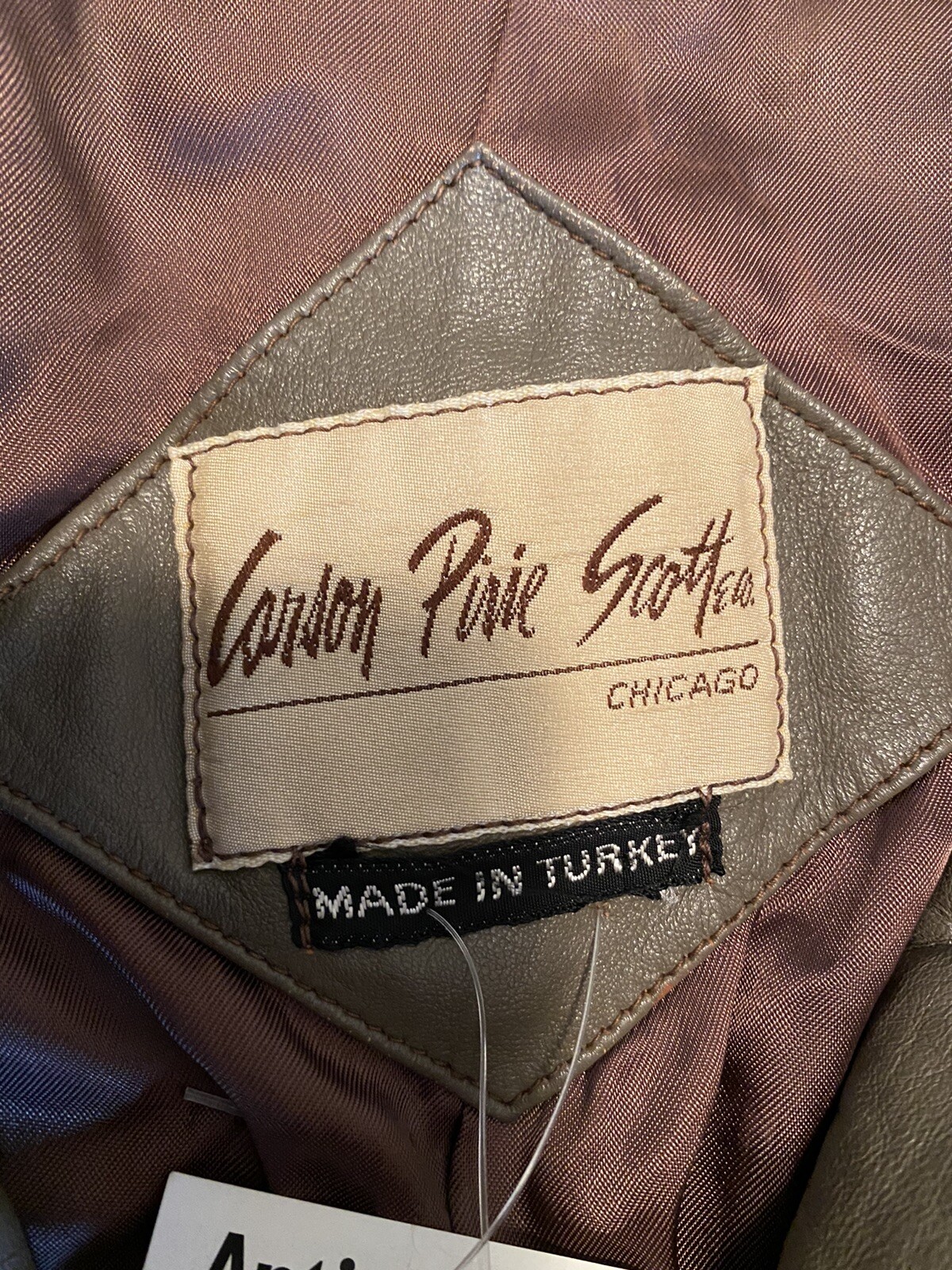 70s S/M Carson Pirie Scott Chicago Made In Turkey Leather Jacket Blazer Grey
