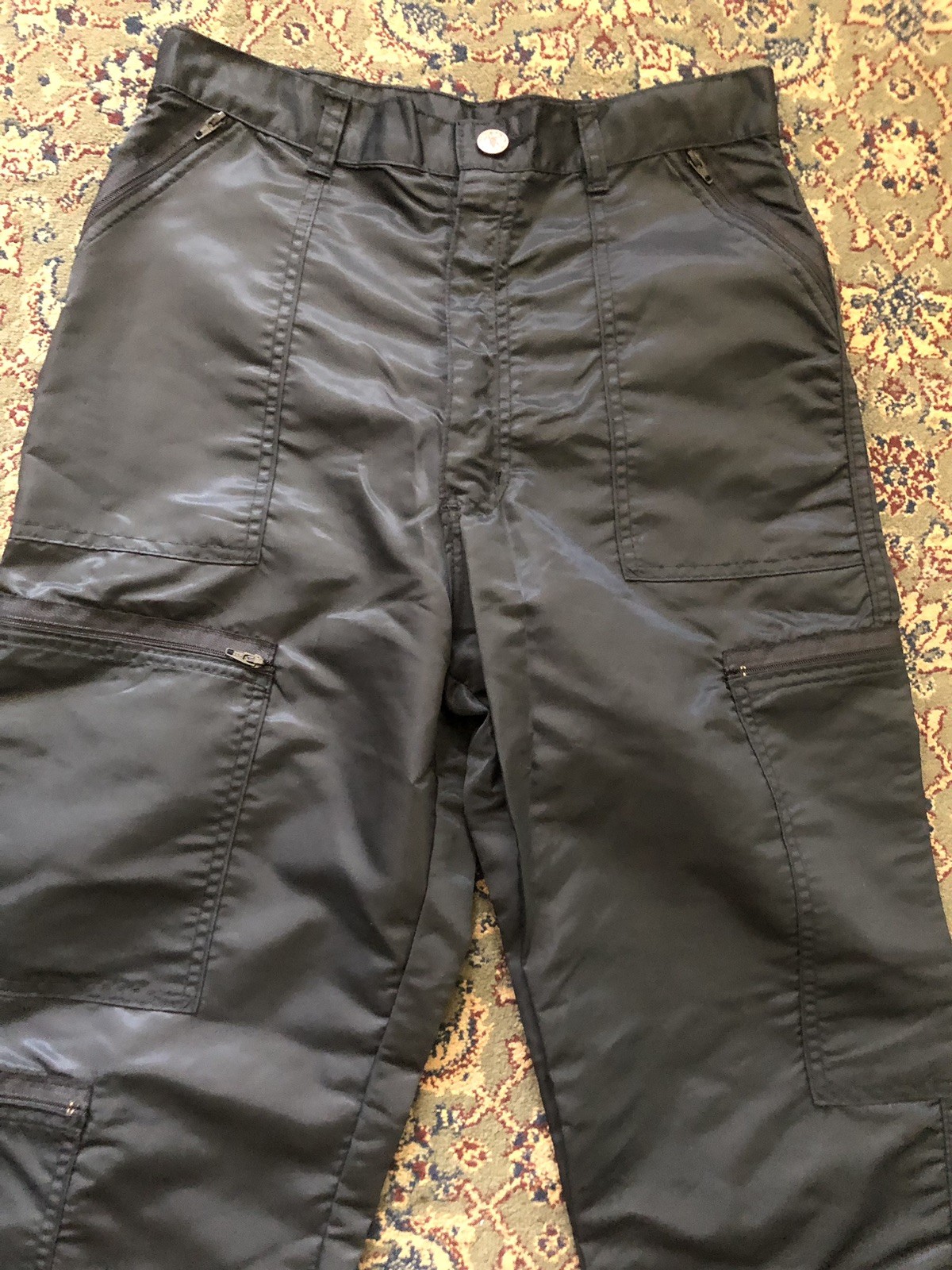 Iconic 80’s Black Parachute Pants Cargo, 6 Pockets
