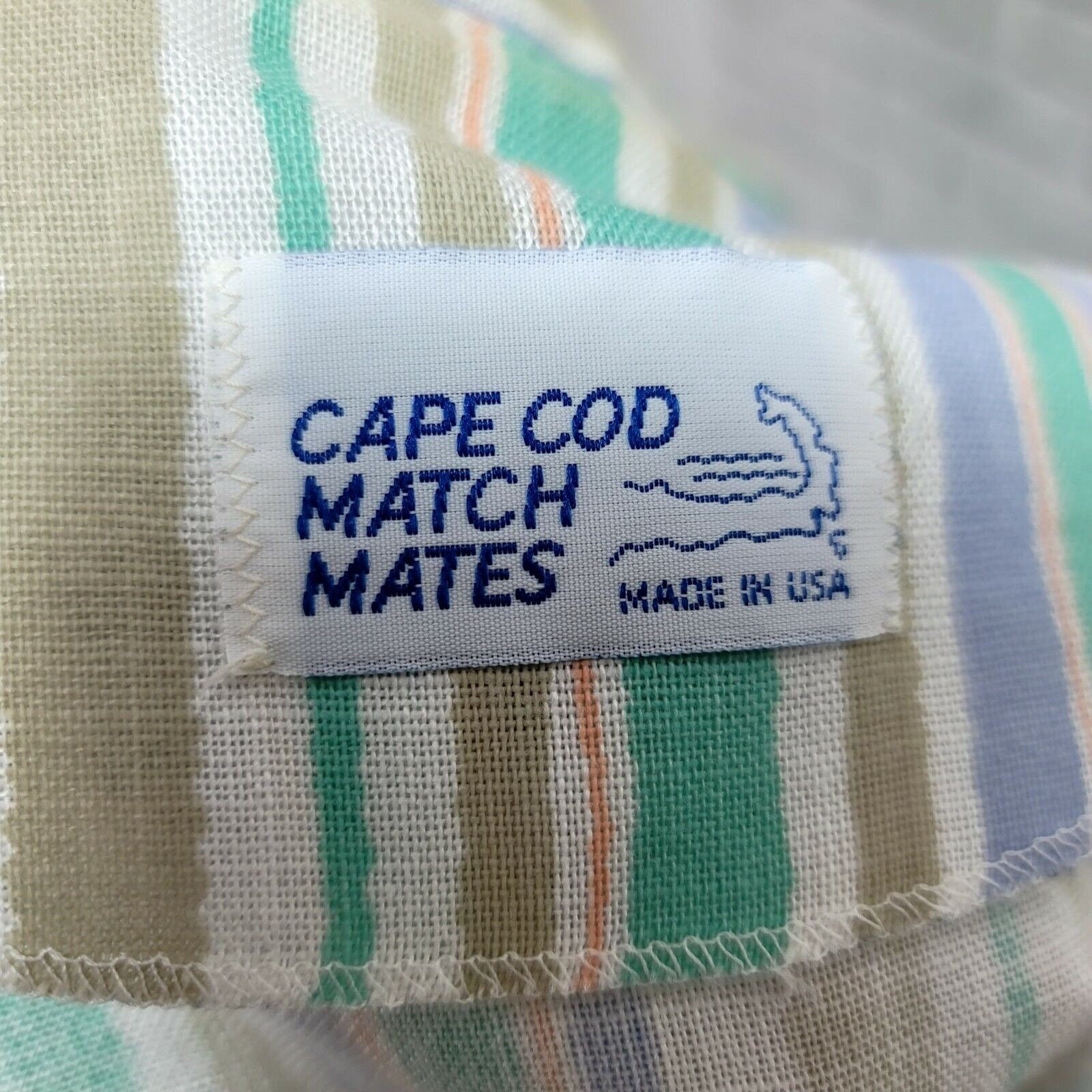 Cape Cod Match Mates Womens 16 Striped Linen Blend Blazer Jacket Made USA