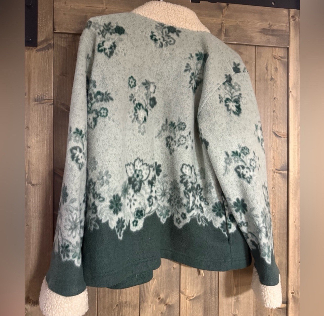 Vintage 90’s Teddi Green Floral Sherpa Jacket Women’s XL Floral