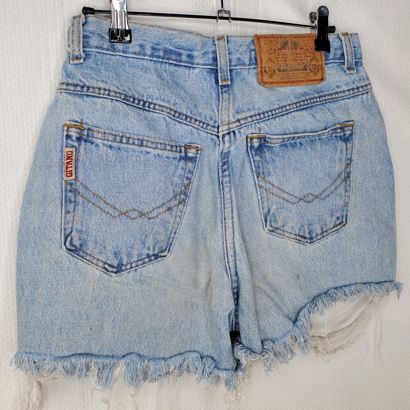 VTG 80s PS Gitano Cut Off Jean Shorts Light Wash-High Waist/Mom Waist 28″