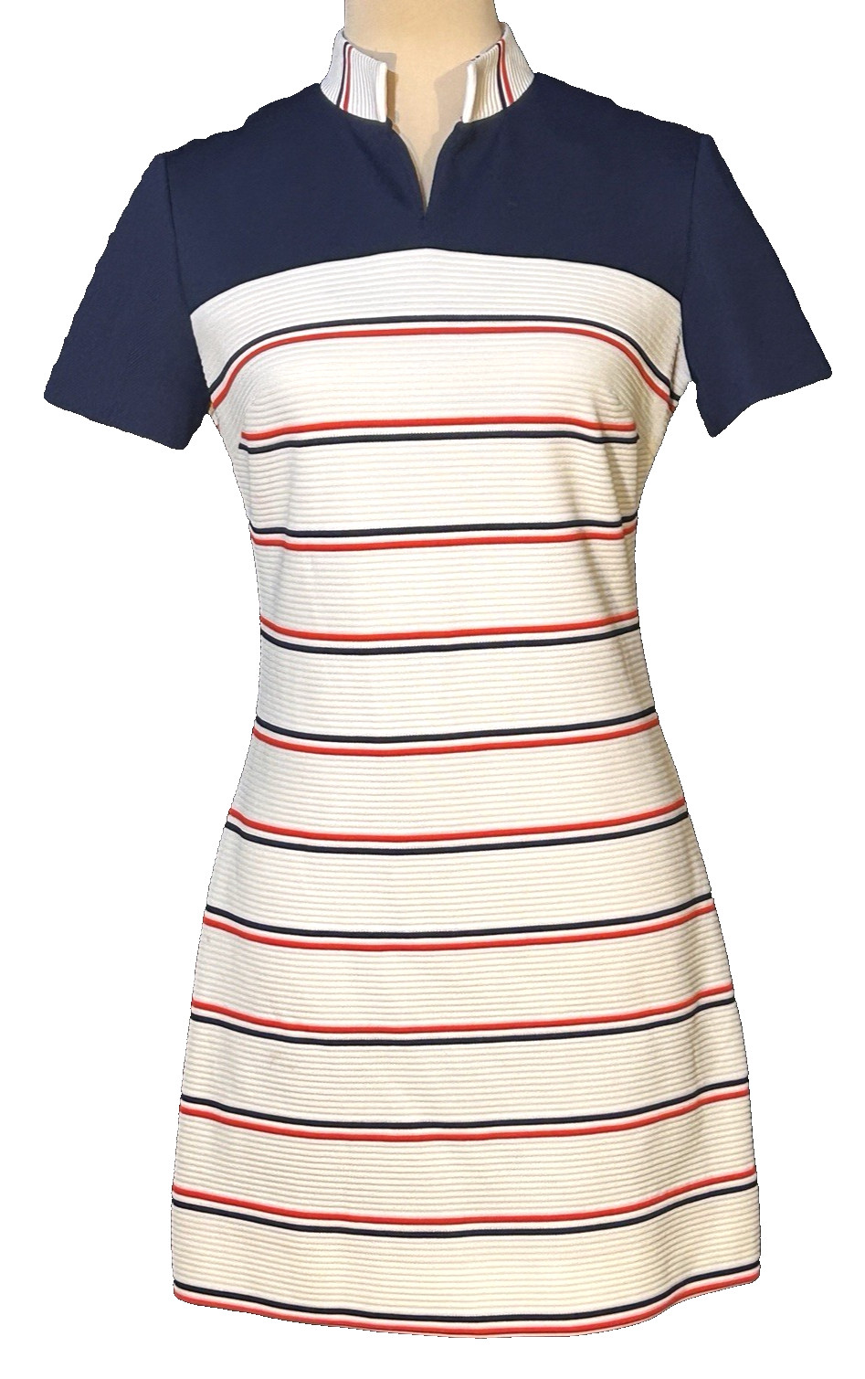 Vtg 1960s Mod Bleeker Street Nautical Patriotic Dress