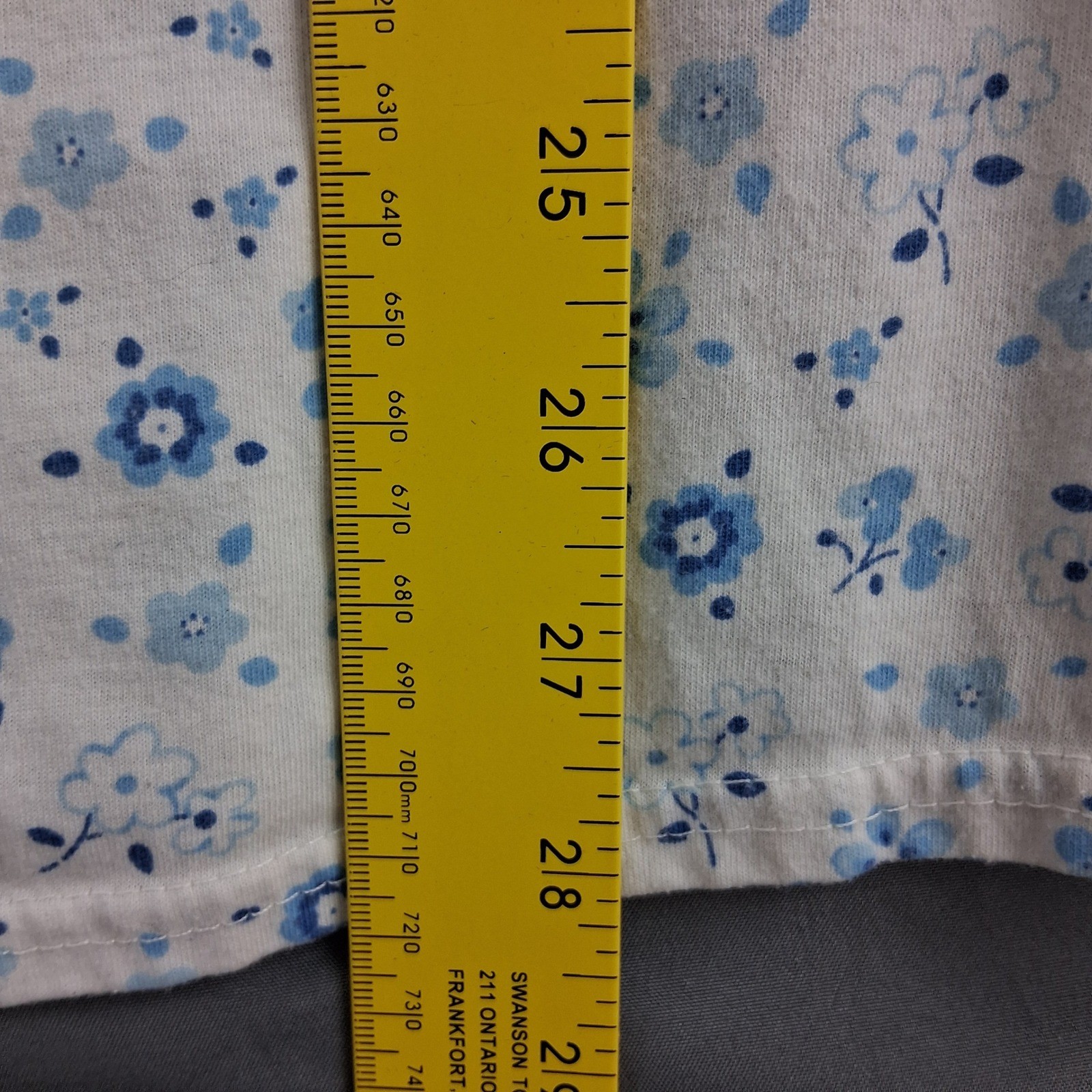 Simple Pleasures Vintage Blue Floral Cotton Blend Nightgown Chemise Large R00640