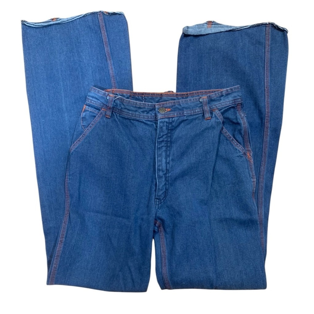 Vintage 70’s Faded Glory by Appendagez bell bottom 100% cotton jeans size jr 13