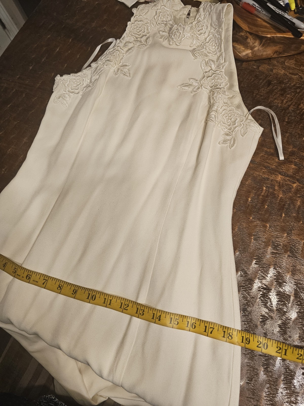 Vintage Off White Creme Lace Scott Mcclintock Long Gown Dress 8