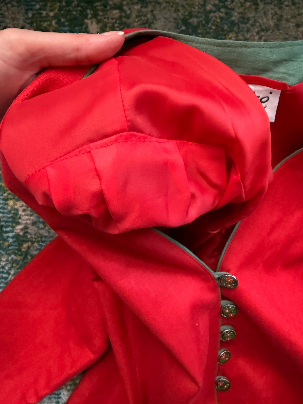Vintage Meico Landhaus holiday poinsettias skirt jacket set, size EU 46