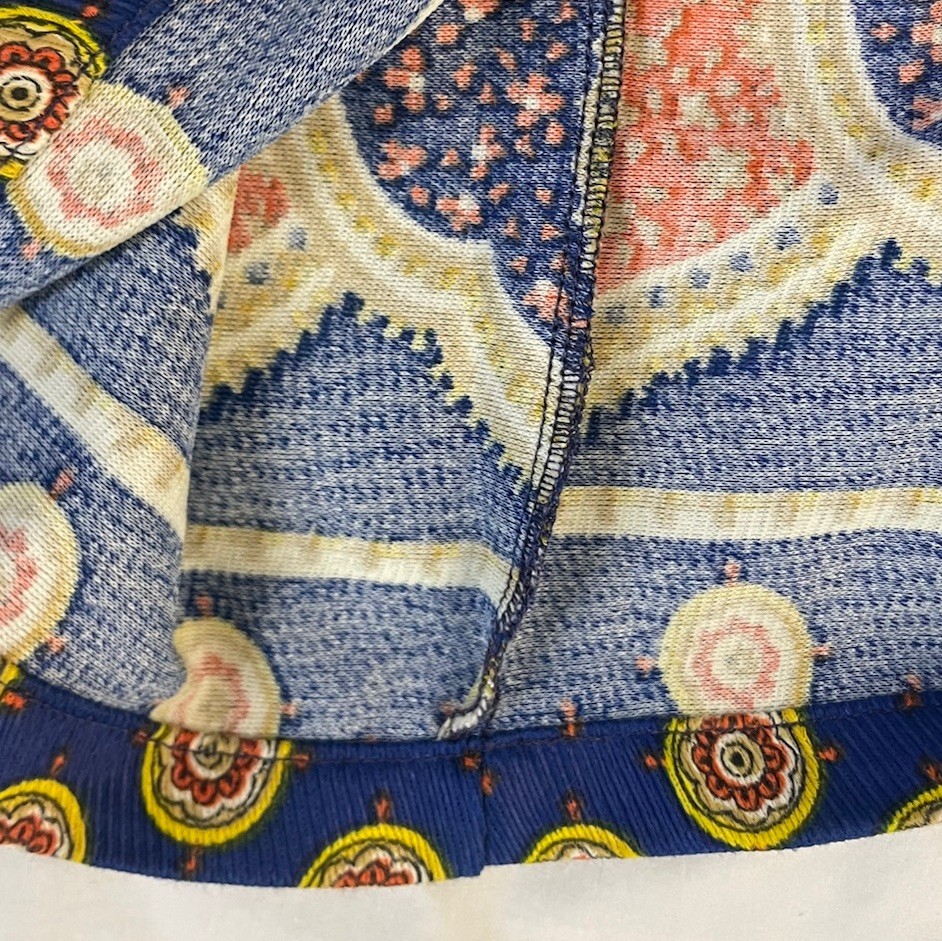 Vintage 70s Berkleigh Juniors Psychedelic Paisley Blue & Orange Jumpsuit Size S
