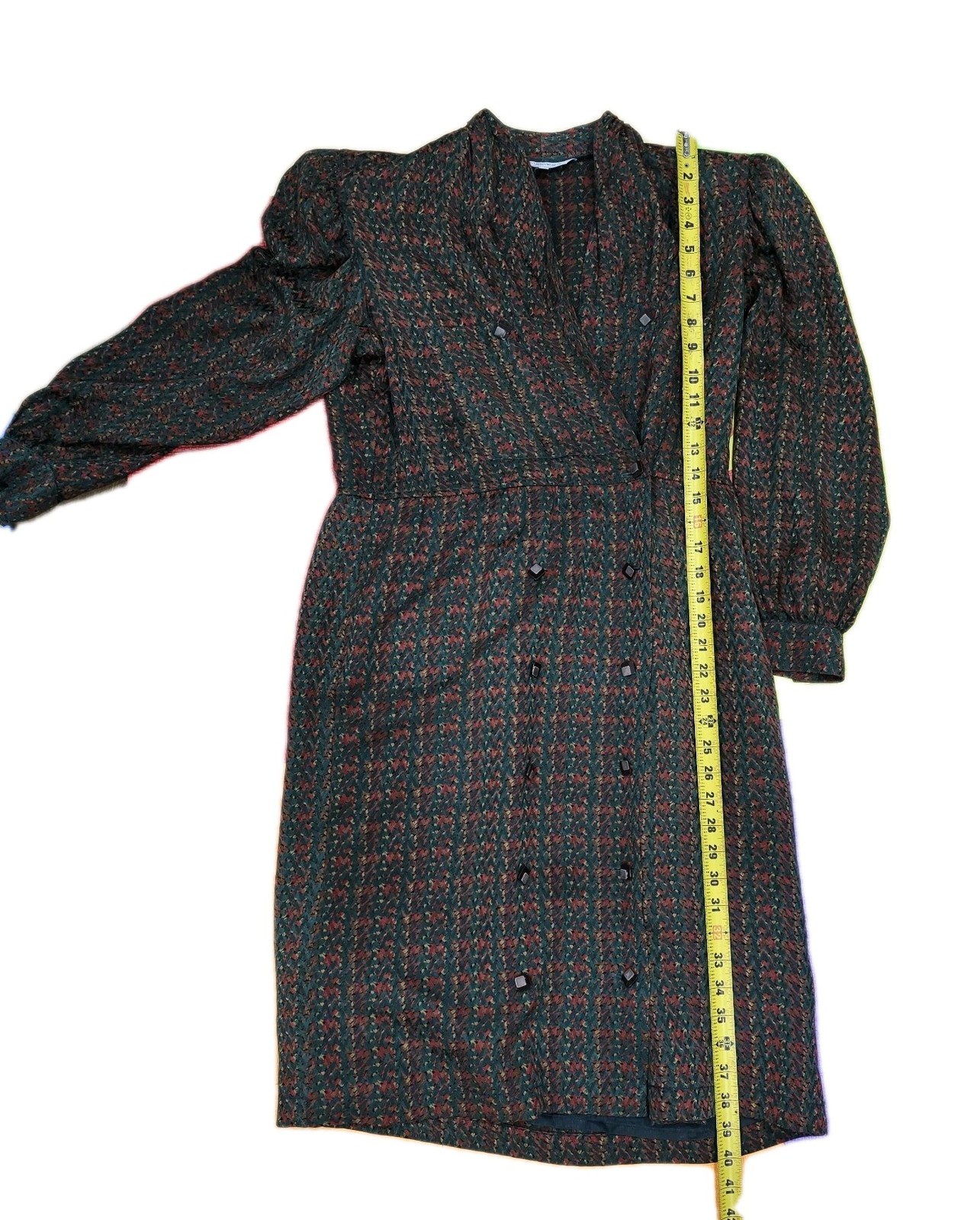 Vintage 80s Silk Dress Kang S.H. Ladies Wear Korean Designer Abstract Print…