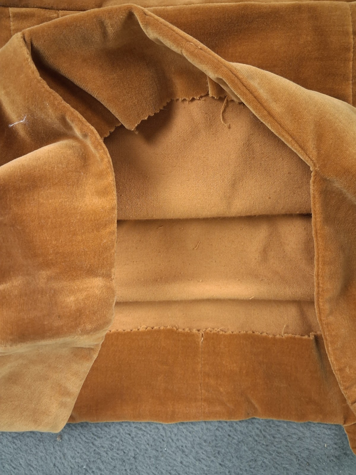 Vintage Handmade 50s Velour Cocktail Dress Belted Honey Color Block Pleats SMALL