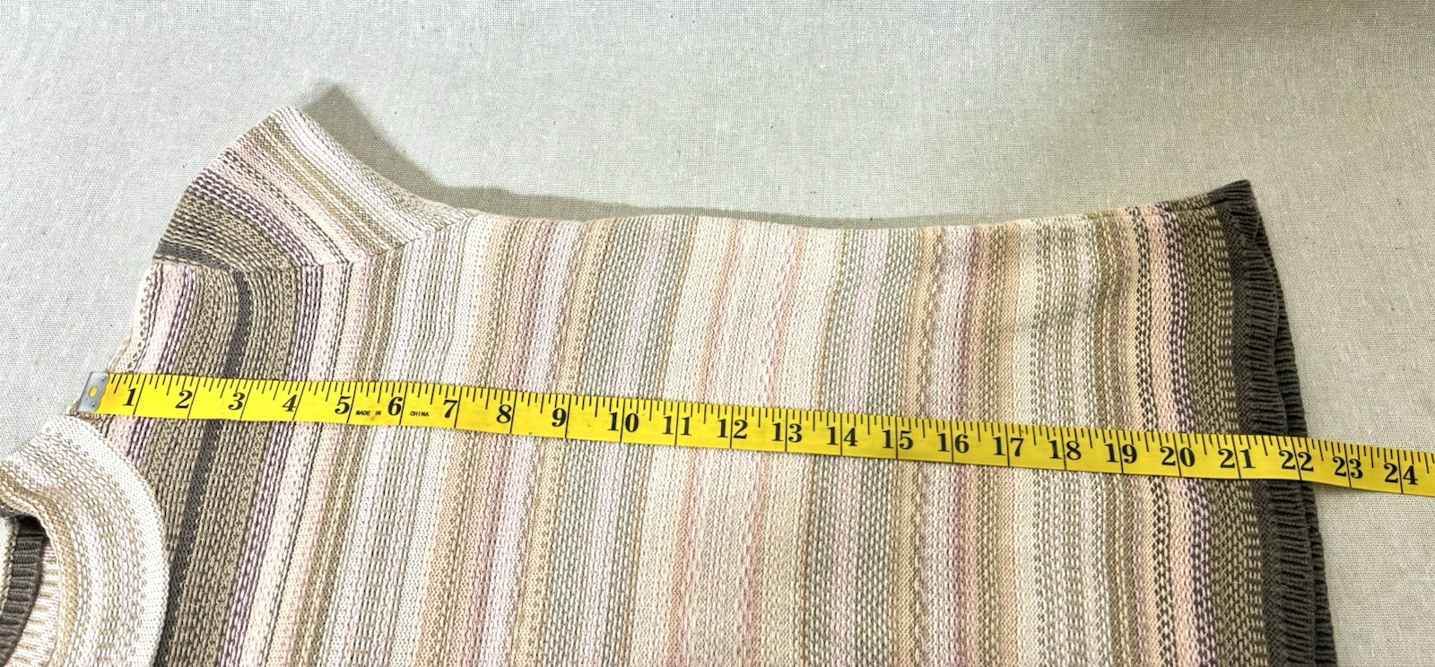 Crazy Horse Liz Claiborne Sweater Womens L Striped Knit Crewneck Brown Pink