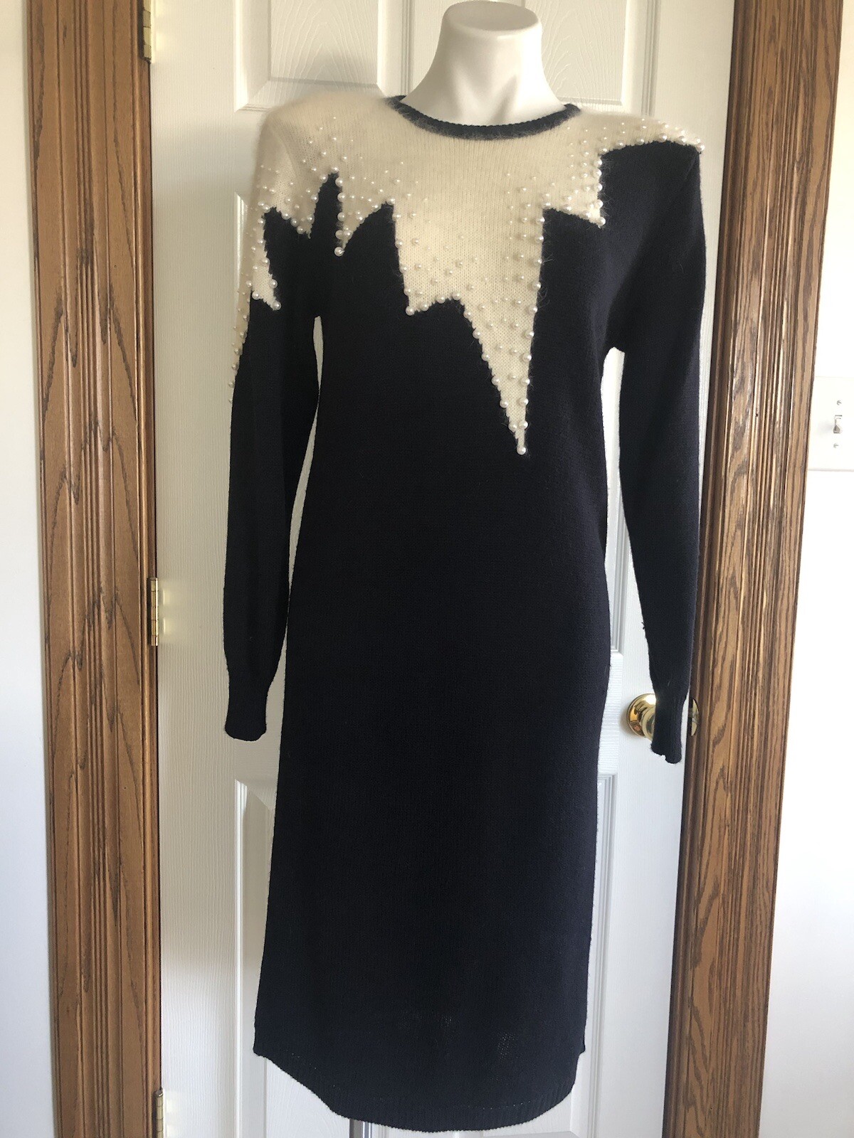 Vtg Yarn Works Angora Blend Sweater Dress Small Q10