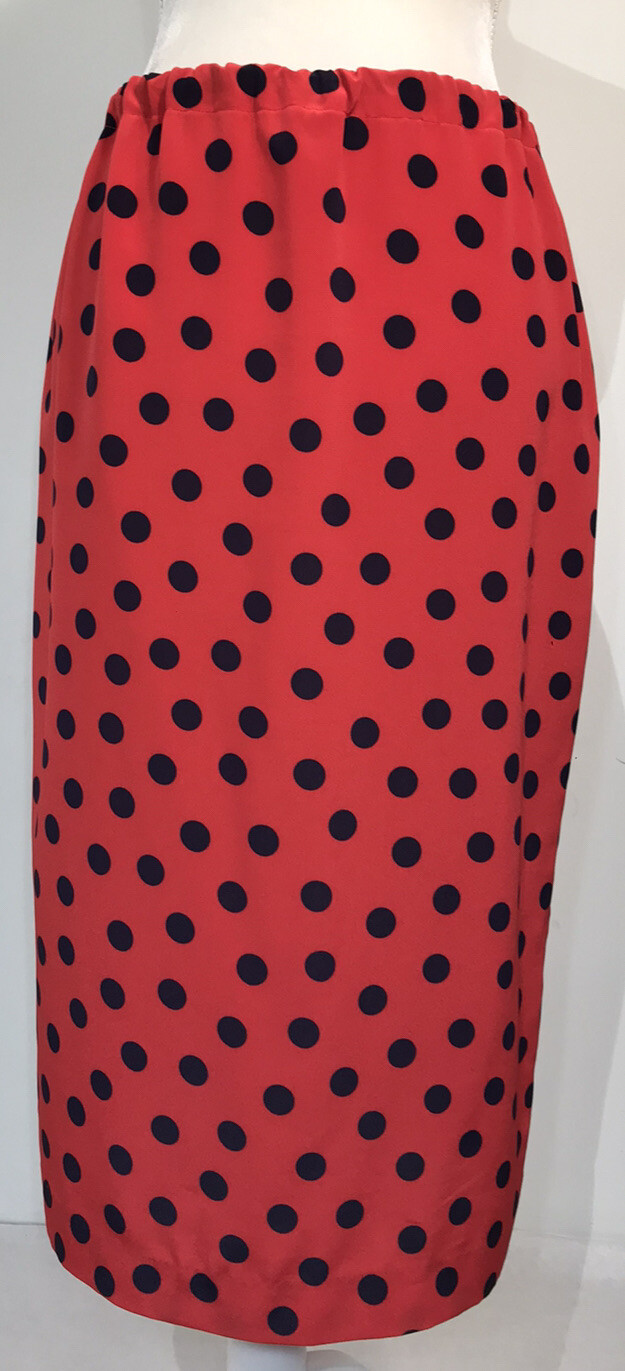 Vintage Blake Elizabeth Red Navy Blue Polka Dot Peplum Skirt Set Women’s Size 10