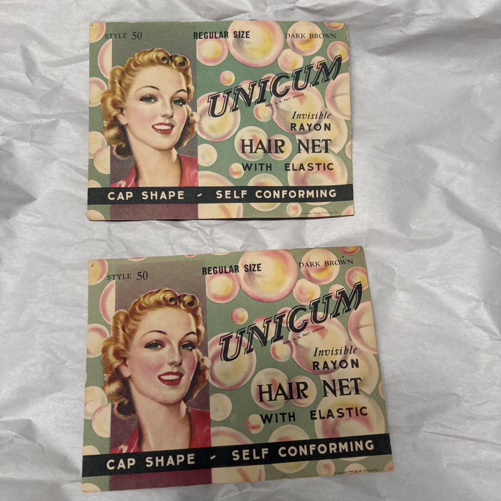 VTG – Hair Net, Very Rare, UNICUM, invisible Rayon With Elastic Lot Of 2 CS