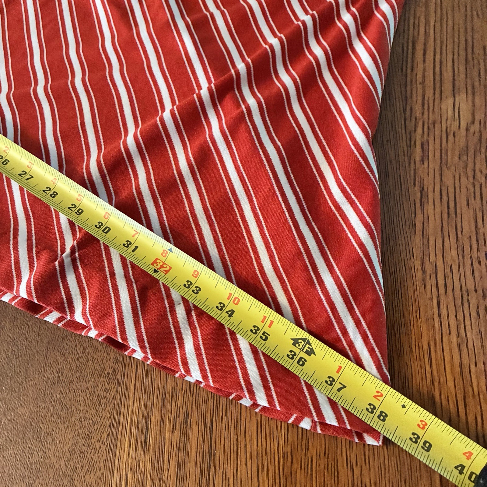 Vintage Sleeveless Trolley Car Maxi Dress Candy Cane Chevron Stripes Small