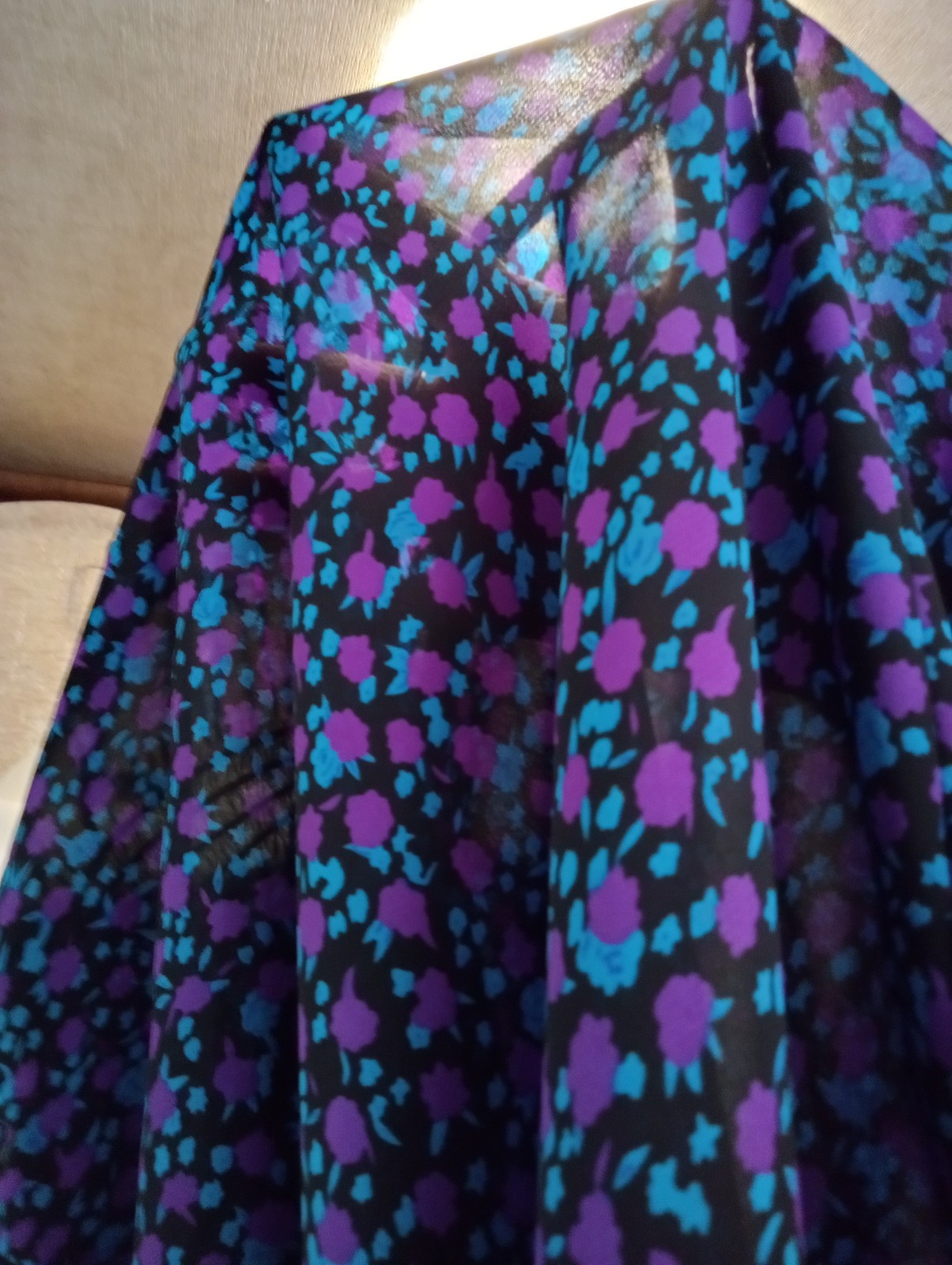 💜 VTG 1980s Cottagecore Style V.L.P. Petites Dress Sheer Floral Womens Sz 6