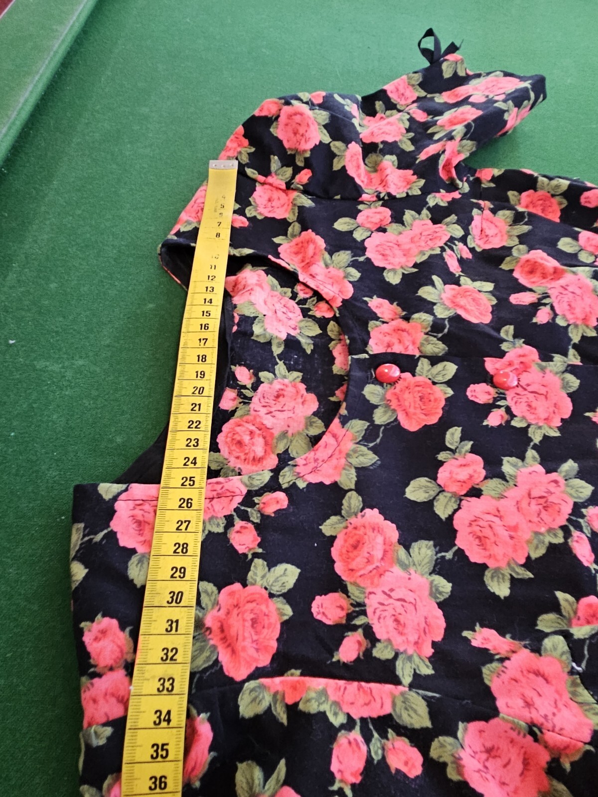 Vintage Original 50s Mid Century Dress Swing Pinup Rockabilly Red Roses Sz XS-S
