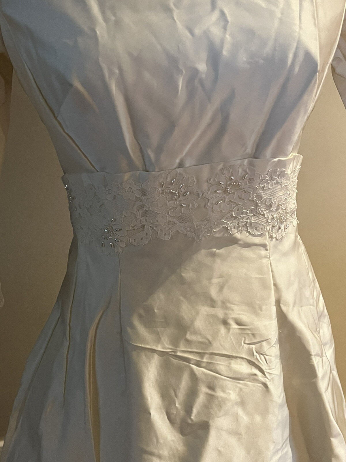Vintage Alfred Angelo Edythe Vincent 1940-1950’s Taffeta And Lace Wedding Dress