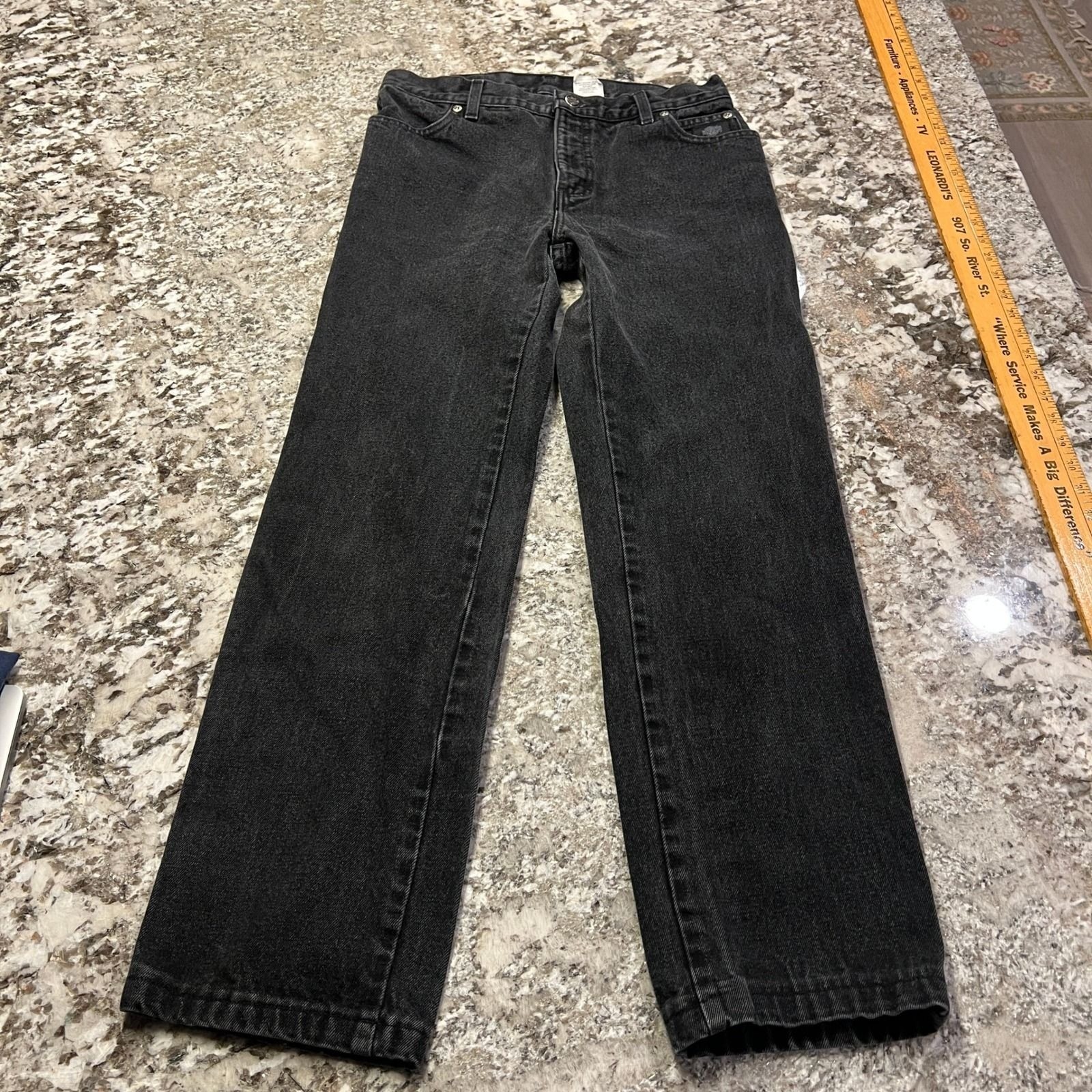 Vintage 1990s Harley Davidson Black Denim Classic Straight Leg Jeans 6R
