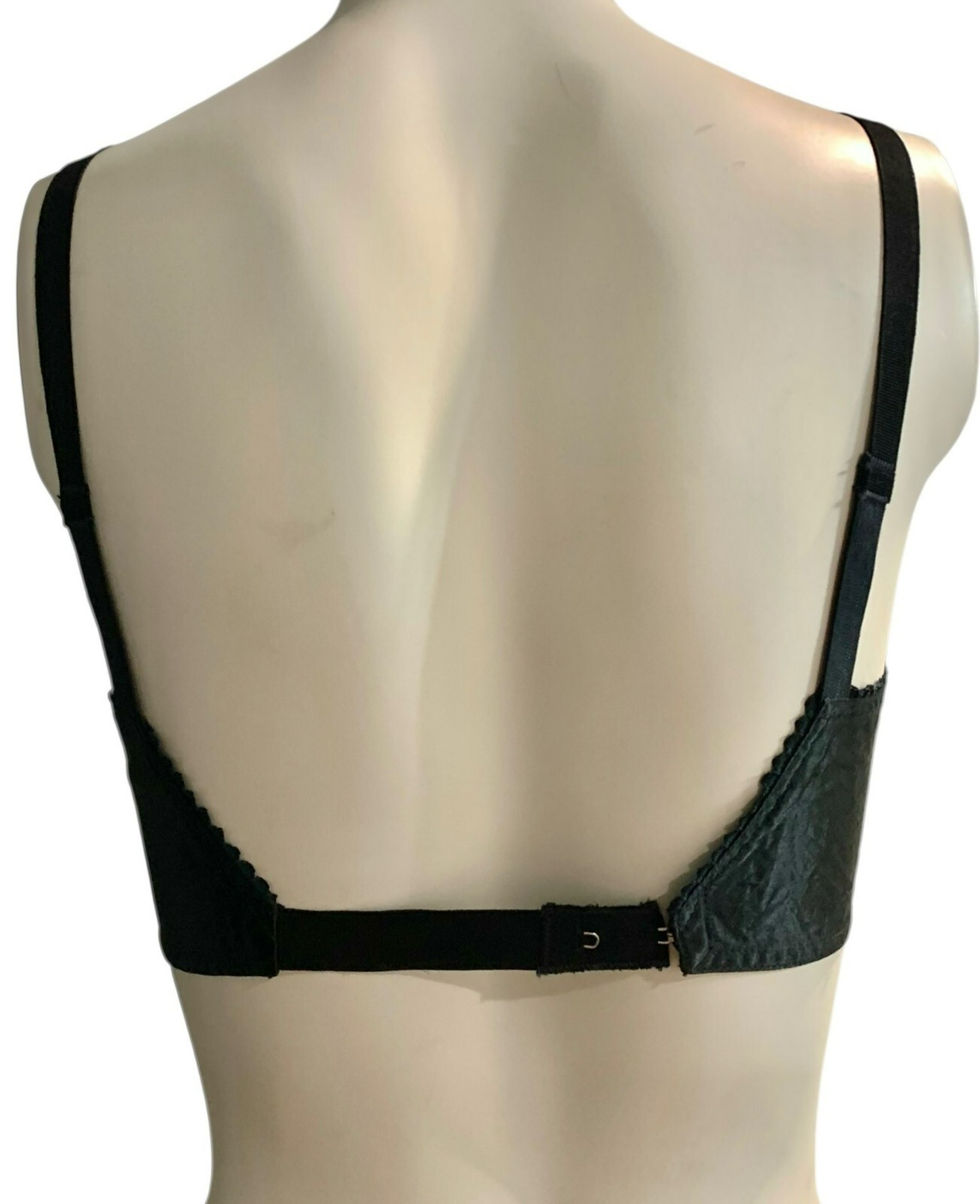 VTG 1950s Life Formfit Co Black Satin Pointed Bullet Bra 42B 34W Pinup Boudoir