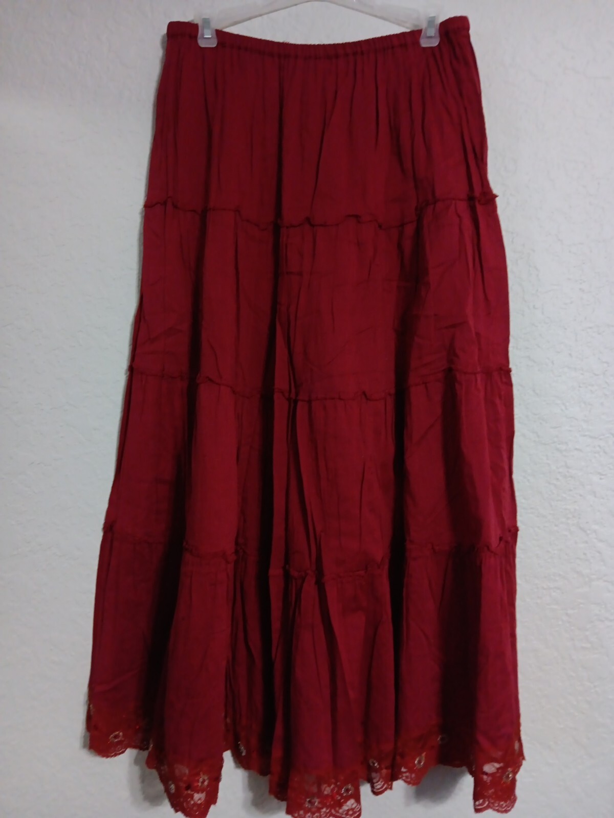 Vintage MPH Collection Cotton Brick Color Boho Hippy Skirt Sz S