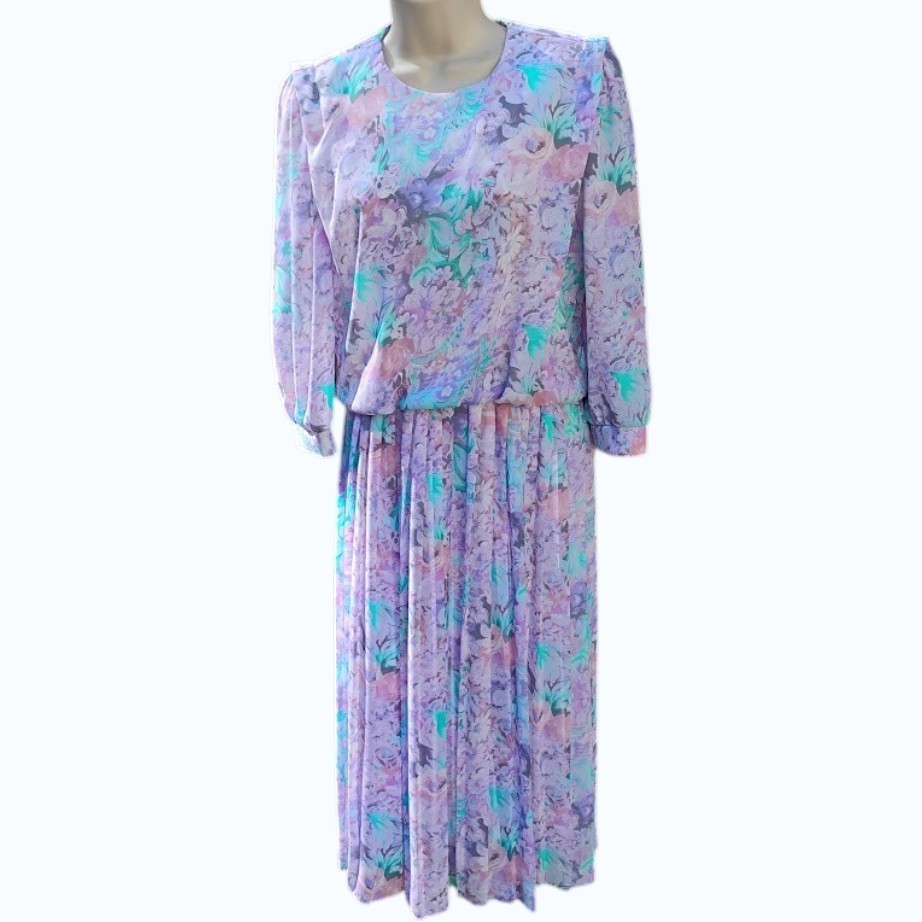 Vintage Floral Midi Dress VLP Petites Size 4 Small Cottagecore Coquette Fairy